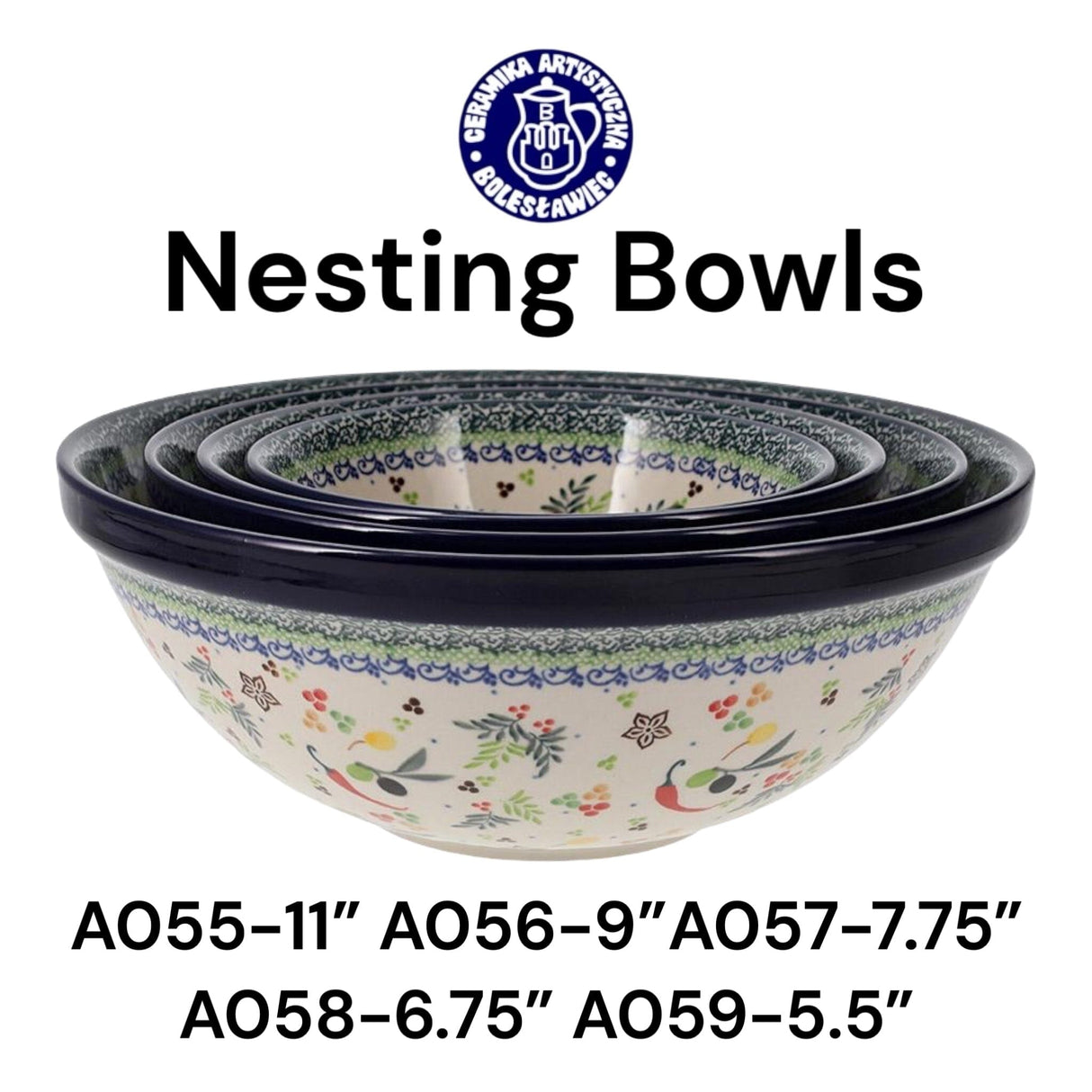 Bowl, Round, Kitchen, 6.75" in "Koi Pond" by Ceramika Artystyczna | A058-2372X