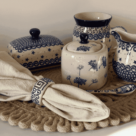 Butter Dish, 7" x 5.5" in "Peacock Pine" by Ceramika Artystyczna | A295-366X