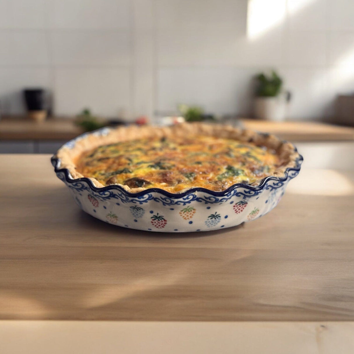 Quiche/Pie Dish, 10" in "Blue Sweetgum" by Ceramika Artystyczna | A636-2545X