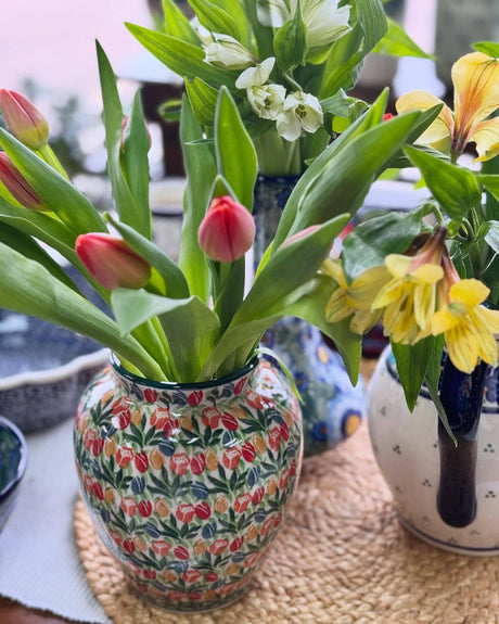 Vase, Tall, 6.5" in "Pansy Blues" by Ceramika Artystyczna | A345-2346X