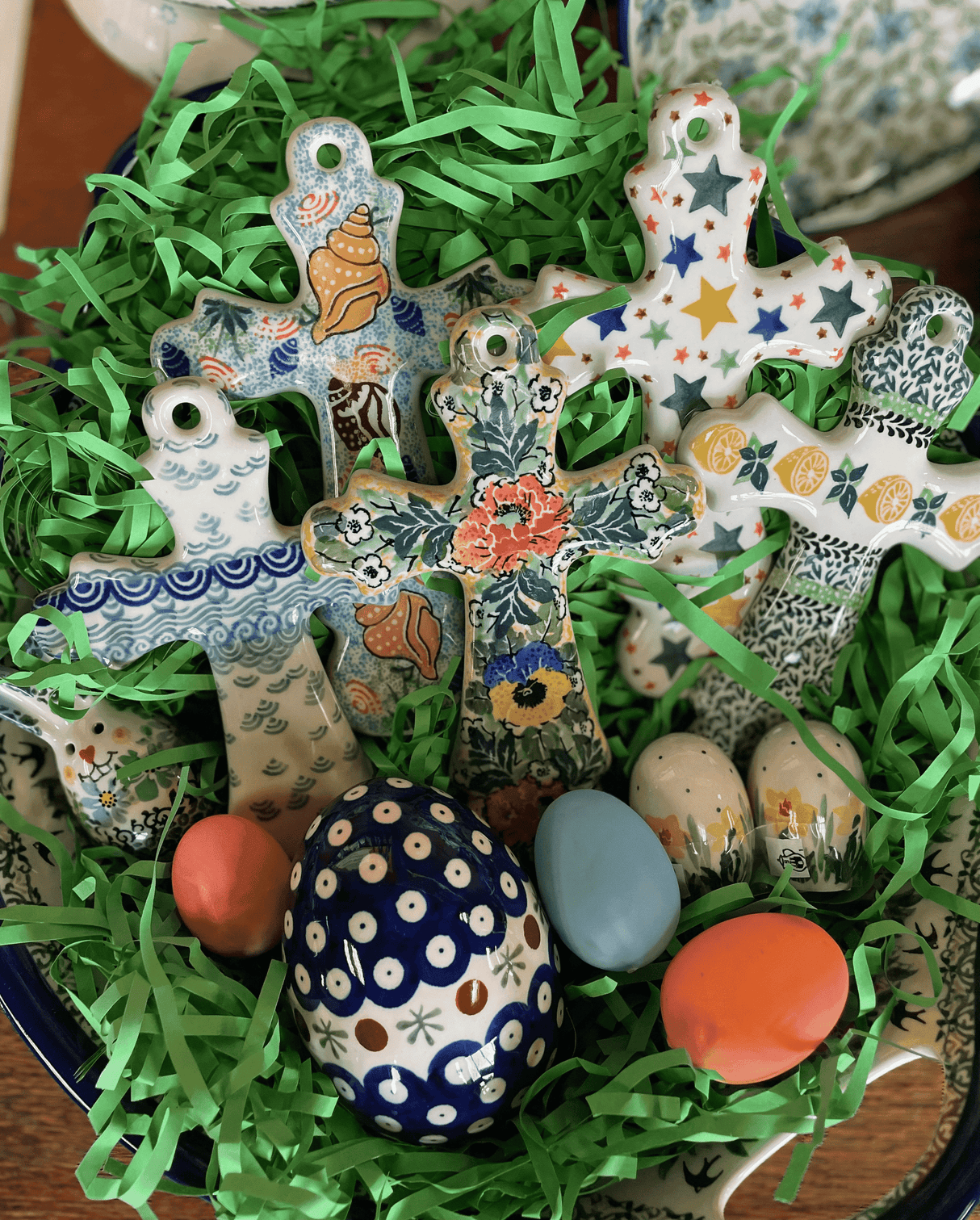 Cross, Large, 7.75" in "Starry Sea" by Ceramika Artystyczna | A533-454C