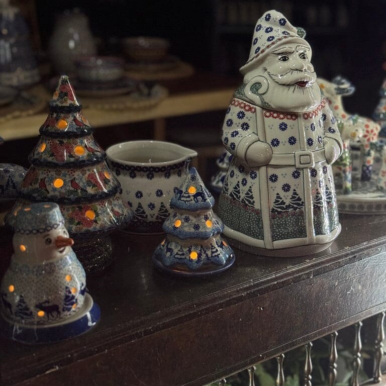 Cookie Jar, Santa, 12" in "Scarlet Daisy" by Manufaktura | P060U-AS73