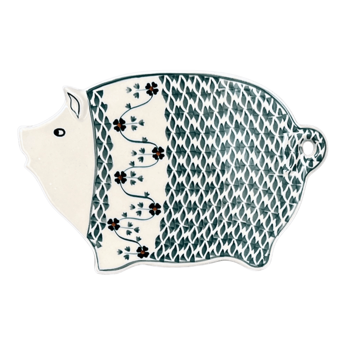 Cutting Board, Piggy, 10.5" x 6.5" in "Woven Pansies" by Manufaktura | D007T-RV
