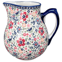A picture of a Polish Pottery 3 Liter Pitcher (Full Bloom) | D028S-EO34 as shown at PolishPotteryOutlet.com/products/the-3-liter-pitcher-full-bloom-d028s-eo34