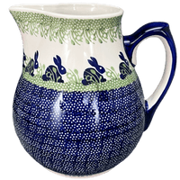 A picture of a Polish Pottery 3 Liter Pitcher (Bunny Love) | D028T-P324 as shown at PolishPotteryOutlet.com/products/the-3-liter-pitcher-bunny-love-d028t-p324
