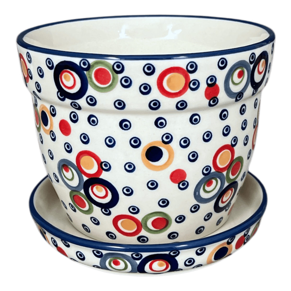 Flower Pot, with Saucer, 6" in "Bubble Machine" by Manufaktura | D036M-AS38