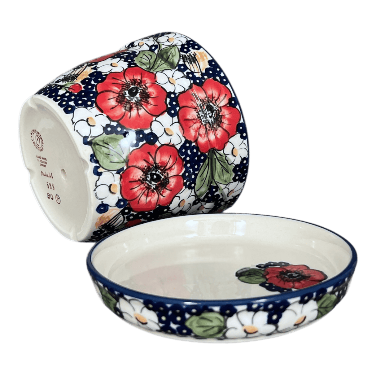 Flower Pot, with Saucer, 6" in "Poppies & Posies" by Manufaktura | D036S-IM02