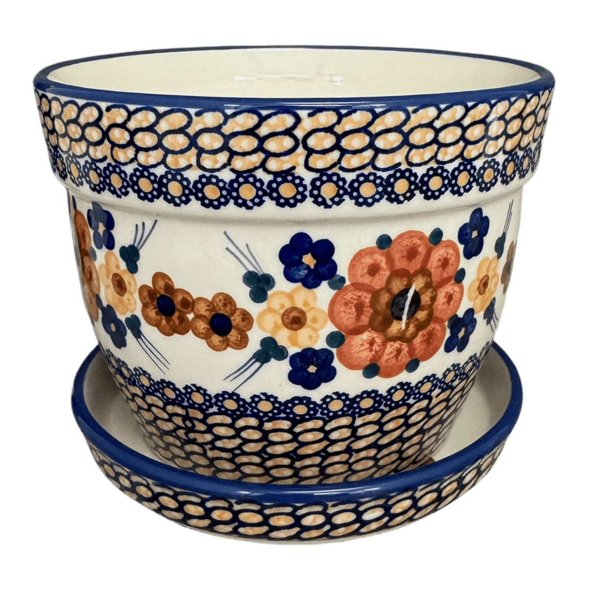 Flower Pot, with Saucer, 6" in "Bouquet in a Basket" by Manufaktura | D036S-JZK