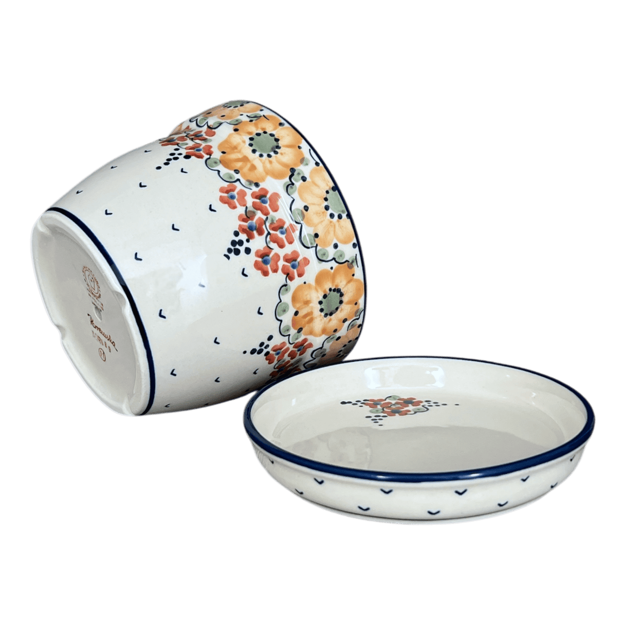 Flower Pot, with Saucer, 6" in "Autumn Harvest" by Manufaktura | D036S-LB