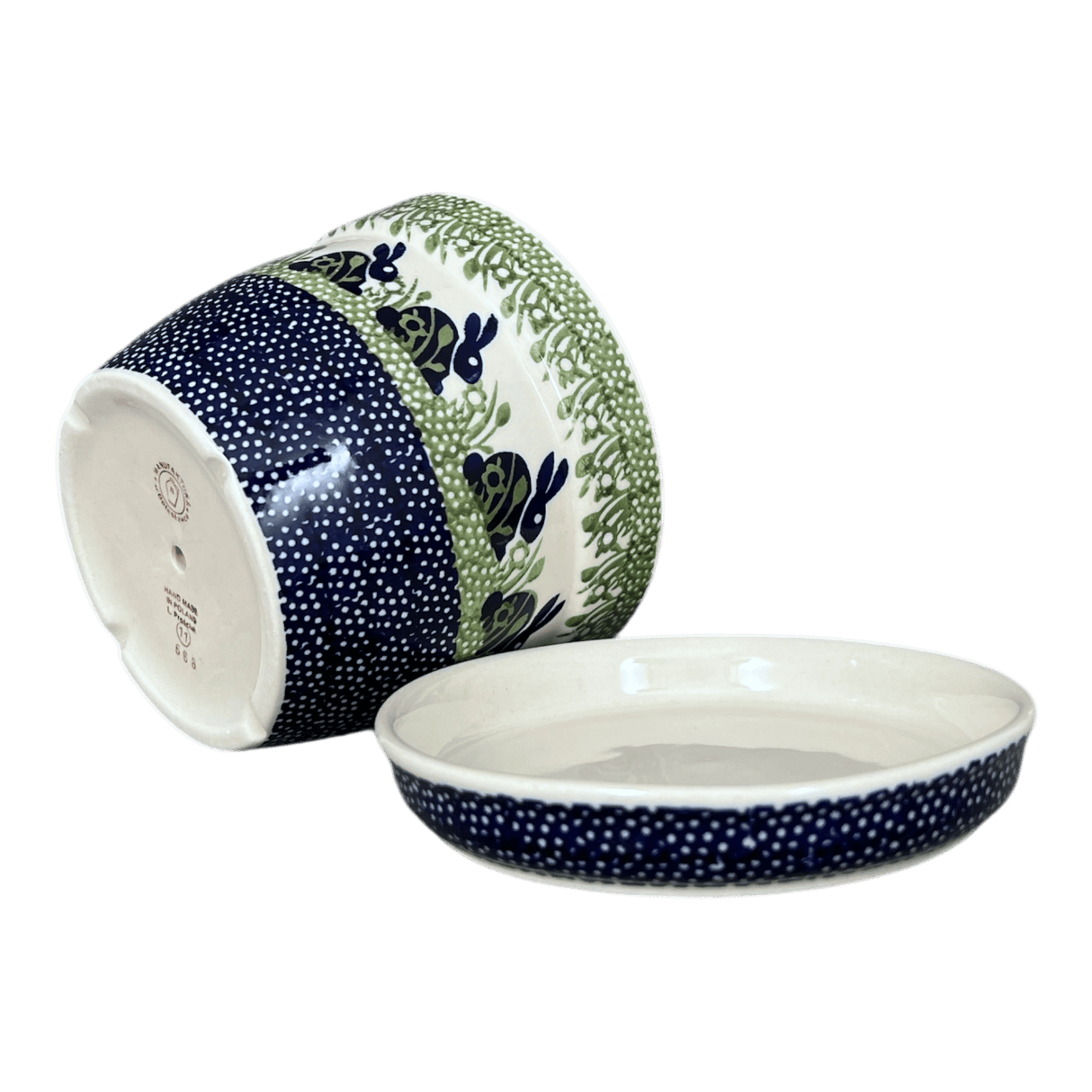 Flower Pot, with Saucer, 6" in "Bunny Love" by Manufaktura | D036T-P324