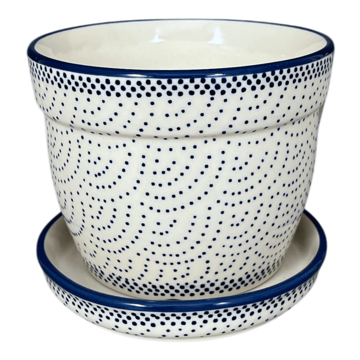 Flower Pot, with Saucer, 6" in "Misty Blue" by Manufaktura | D036U-61A