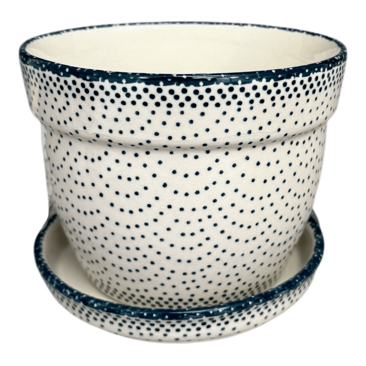 Flower Pot, with Saucer, 6" in "Misty Green" by Manufaktura | D036U-61Z