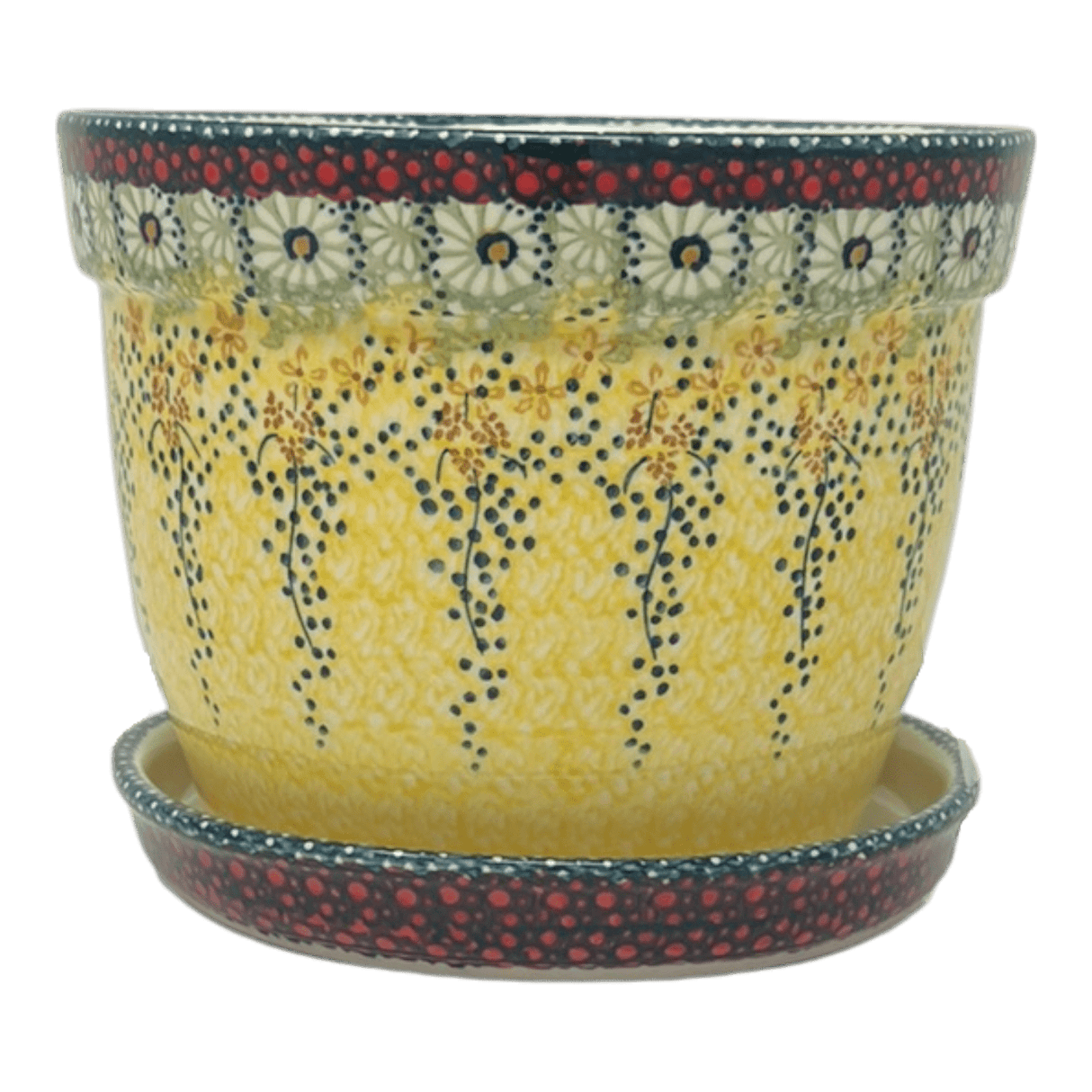 Flower Pot, with Saucer, 8" in "Sunshine Grotto" by Manufaktura | D037S-WK52