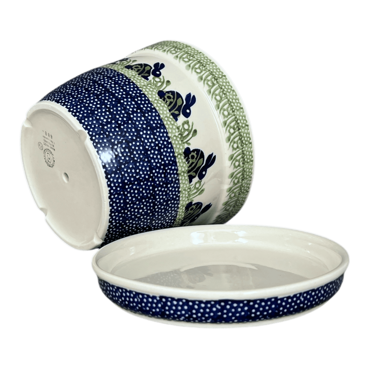 Flower Pot, with Saucer, 8" in "Bunny Love" by Manufaktura | D037T-P324