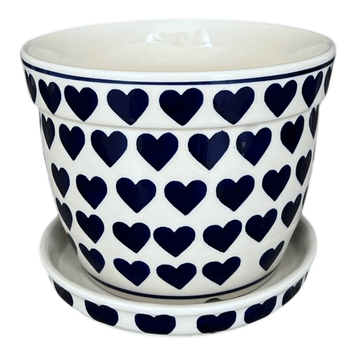 Flower Pot, with Saucer, 8" in "Whole Hearted" by Manufaktura | D037T-SEDU