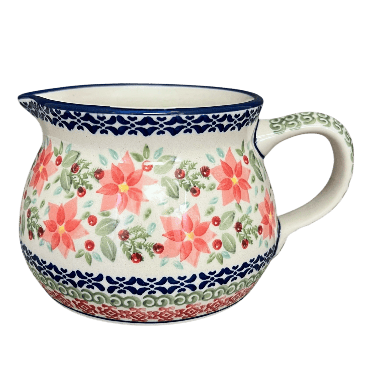 Pitcher, 1 Liter in "Pink Poinsettia" by Manufaktura | D044S-PS14