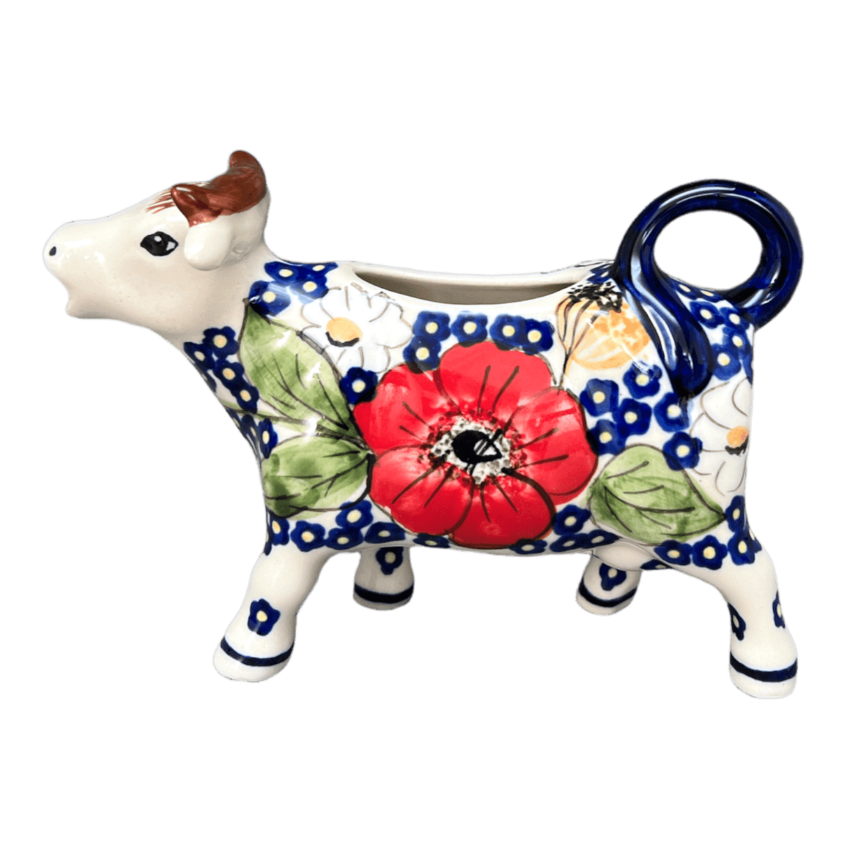 Creamer, Cow, 4 oz in "Poppies & Posies" by Manufaktura | D081S-IM02