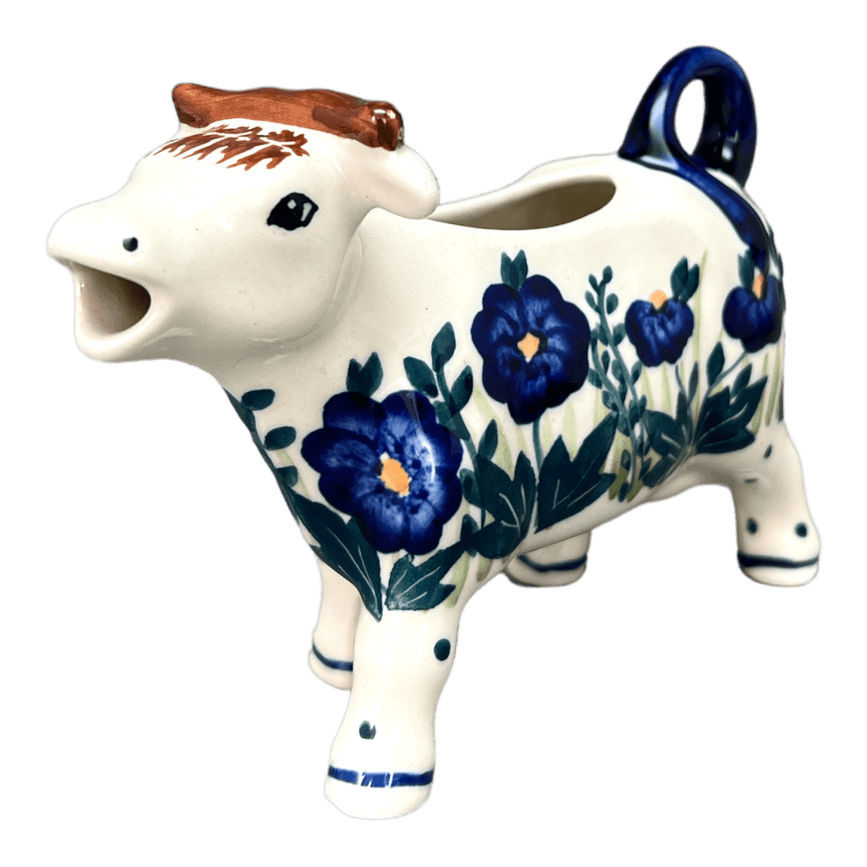 Creamer, Cow, 4 oz in "Bouncing Blue Blossoms" by Manufaktura | D081U-IM03
