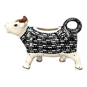 Polish Pottery Cow Creamer (Metro) | D081T-WCZM Additional Image at PolishPotteryOutlet.com