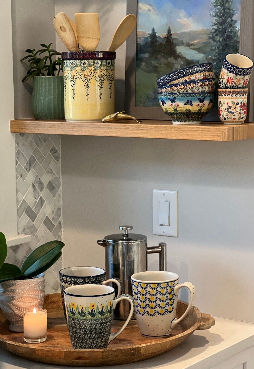 Mug, 22 oz in "Peacock Plume" by Ceramika Artystyczna | AD60-2218X