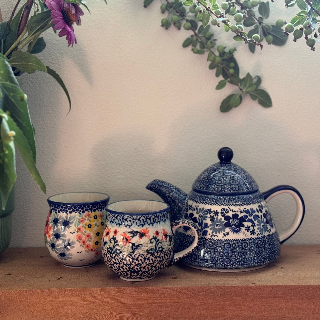 Teapot, 0.9 Liter in "Blue Butterfly" by Manufaktura | C005U-AS58