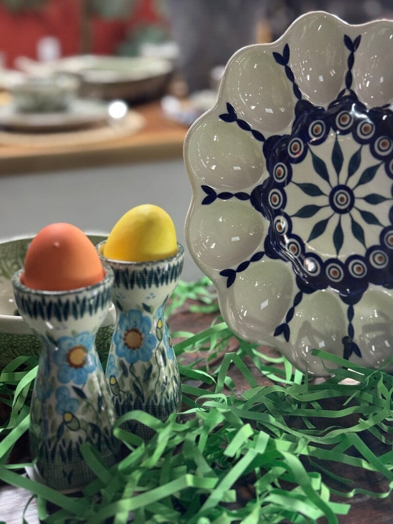 Egg Cup, 4.5" in "Baby Blue Blossoms" by Manufaktura | J048S-JS49