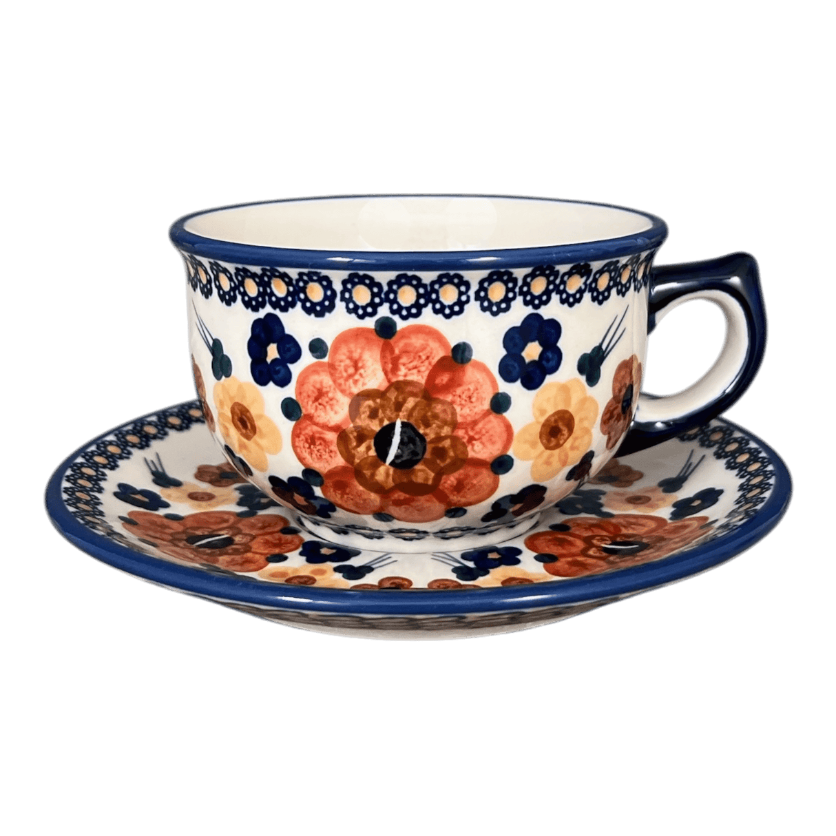 Cup & Saucer, 10 oz Canadian in "Bouquet in a Basket" by Manufaktura | F036S-JZK