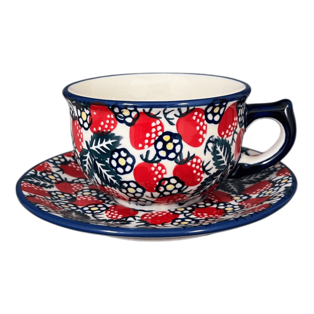 Cup & Saucer, 10 oz Canadian in "Strawberry Fields" by Manufaktura | F036U-AS59