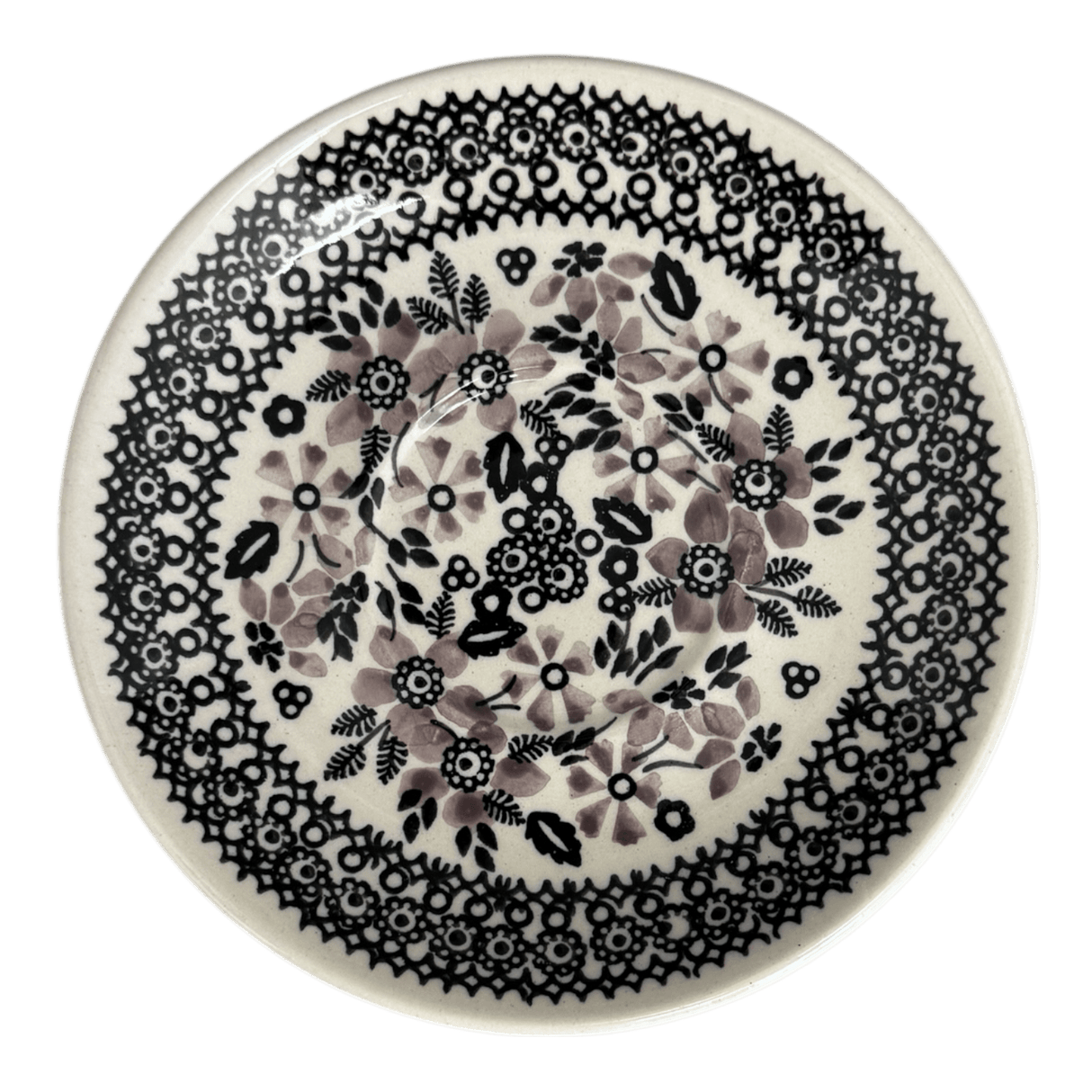 Cup & Saucer, 7 oz in "Duet in Black & Grey" by Manufaktura | F043S-DPSC