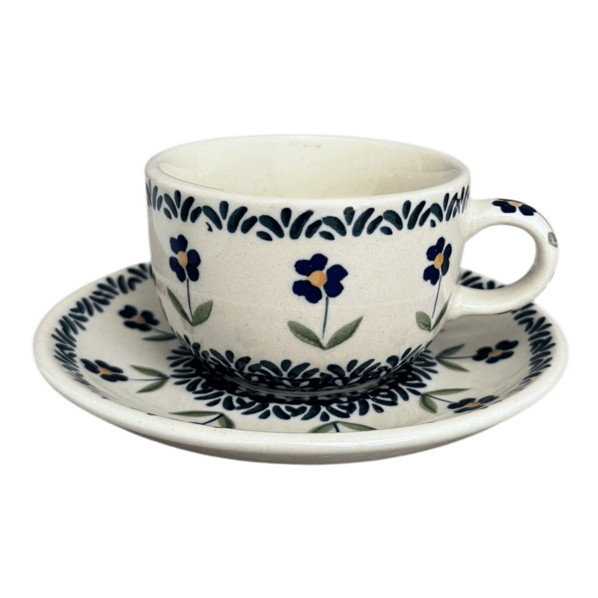 Cup & Saucer, 7 oz in "Forget Me Not" by Manufaktura | F043T-ASS