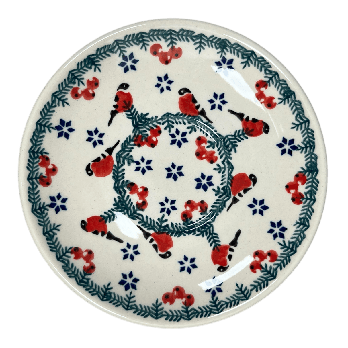 Cup & Saucer, 7 oz in "Red Bird" by Manufaktura | F043T-GILE