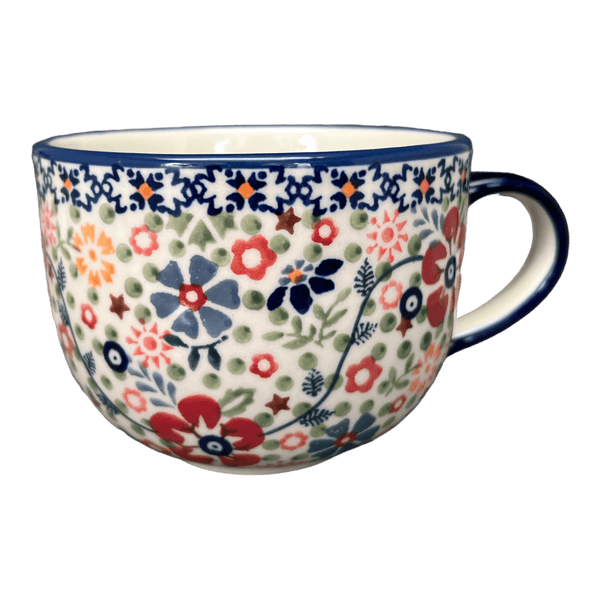 Polish Pottery - Large Latte/Soup Cups - Peacock - The Polish Pottery Outlet