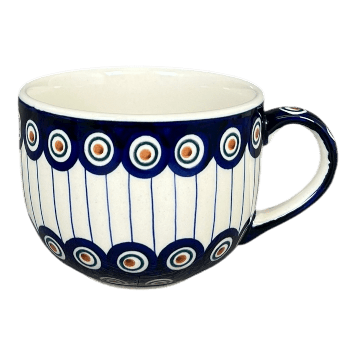 Cup, Latte, 18 oz in "Peacock in Line" by Manufaktura | F044T-54A