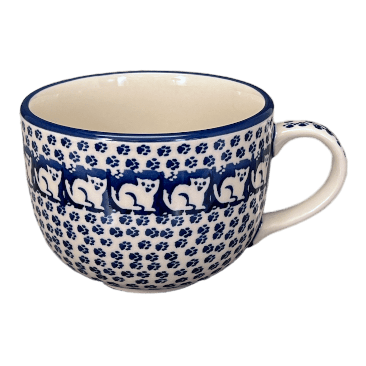 Cup, Latte, 18 oz in "Kitty Cat Path" by Manufaktura | F044T-KOT6