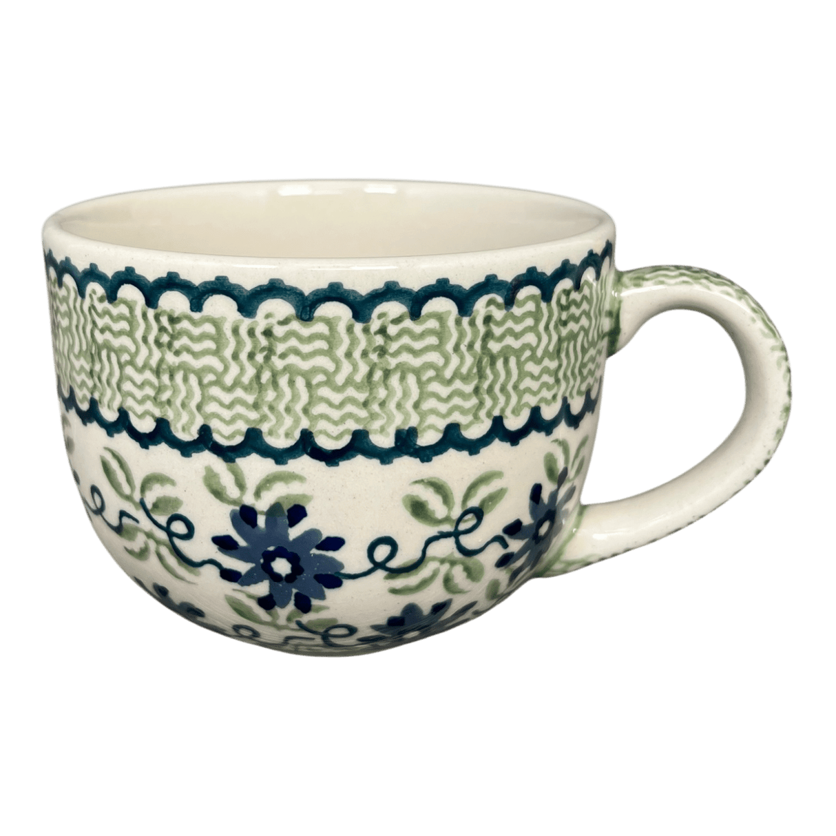 Cup, Latte, 18 oz in "Woven Blues" by Manufaktura | F044T-P182