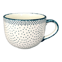 A picture of a Polish Pottery Latte Cup (Misty Green) | F044U-61Z as shown at PolishPotteryOutlet.com/products/large-latte-soup-cups-misty-green-f044u-61z