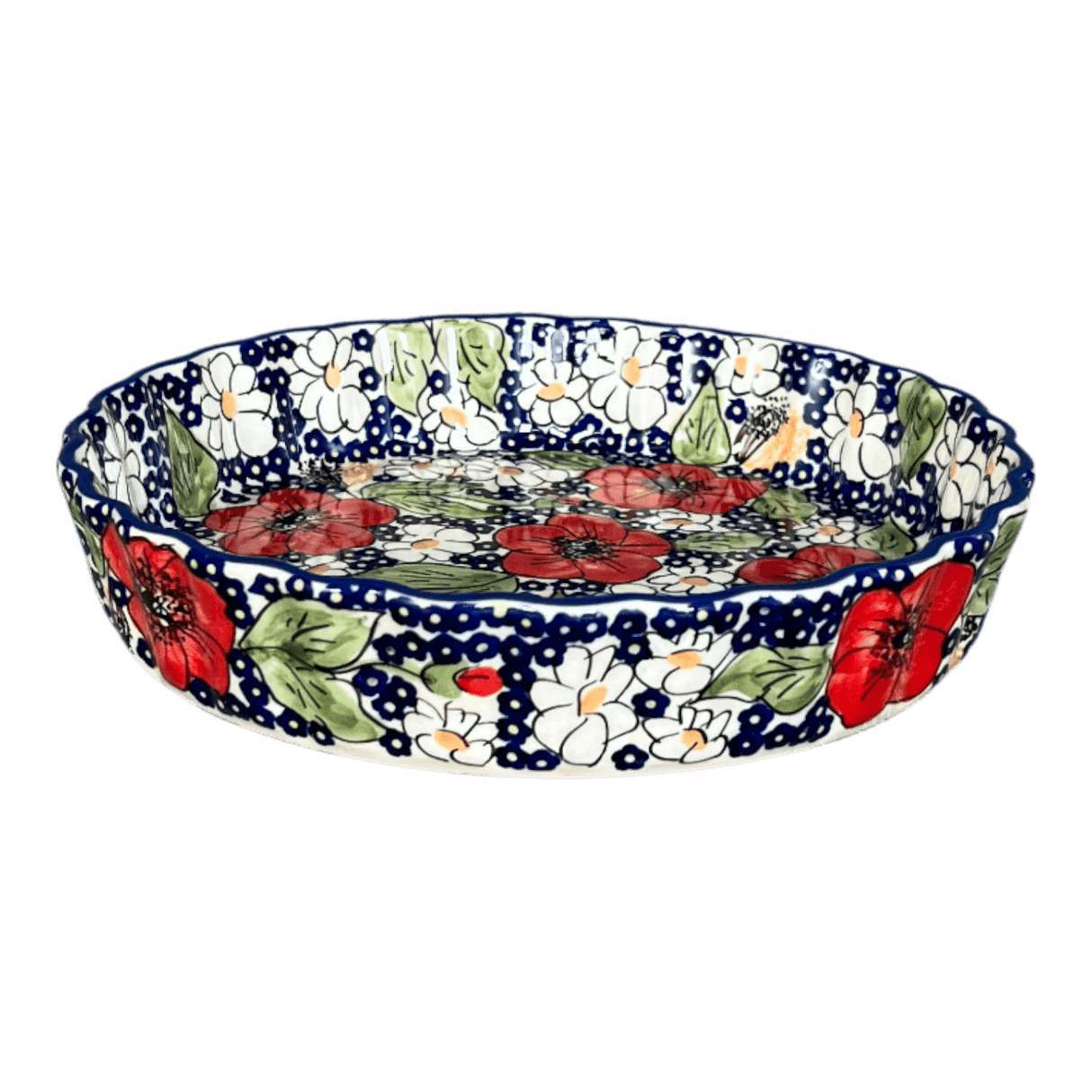 Quiche Dish, Medium 9" in "Poppies & Posies" by Manufaktura | F048S-IM02