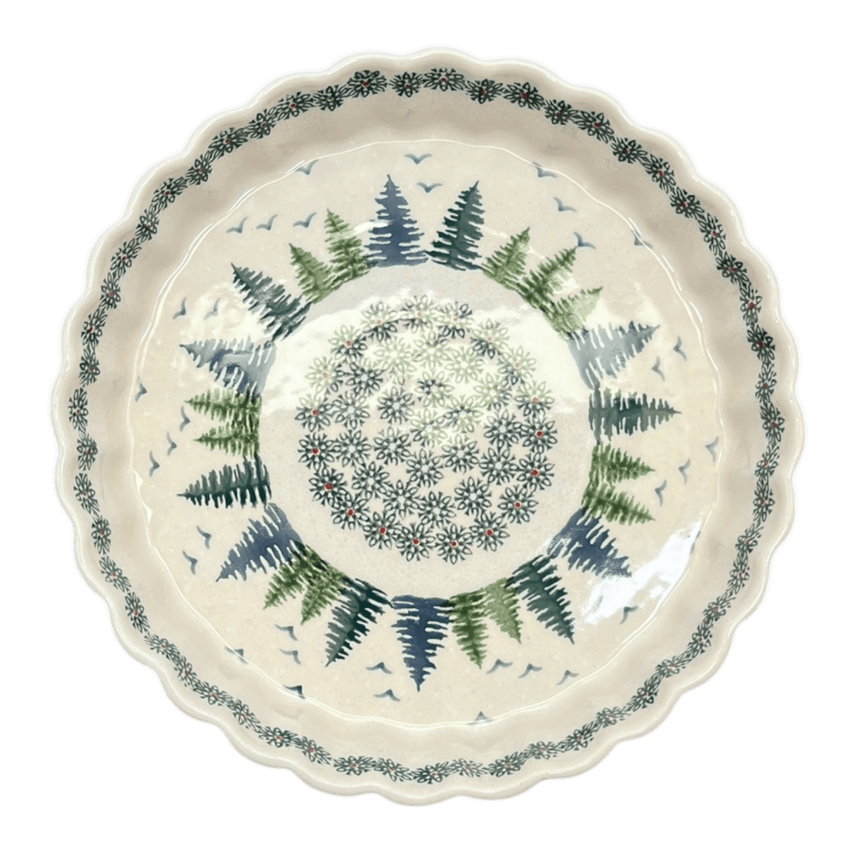 Quiche Dish, Medium 9" in "Pine Forest" by Manufaktura | F048S-PS29