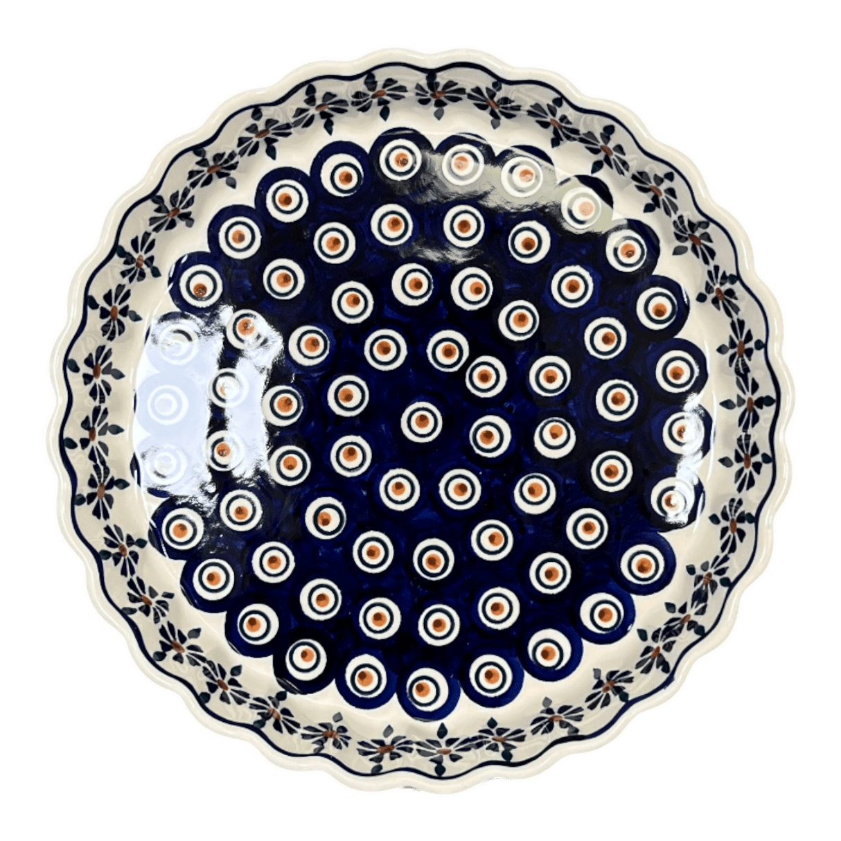 Quiche Dish, Medium 9" in "Floral Peacock" by Manufaktura | F048T-54KK