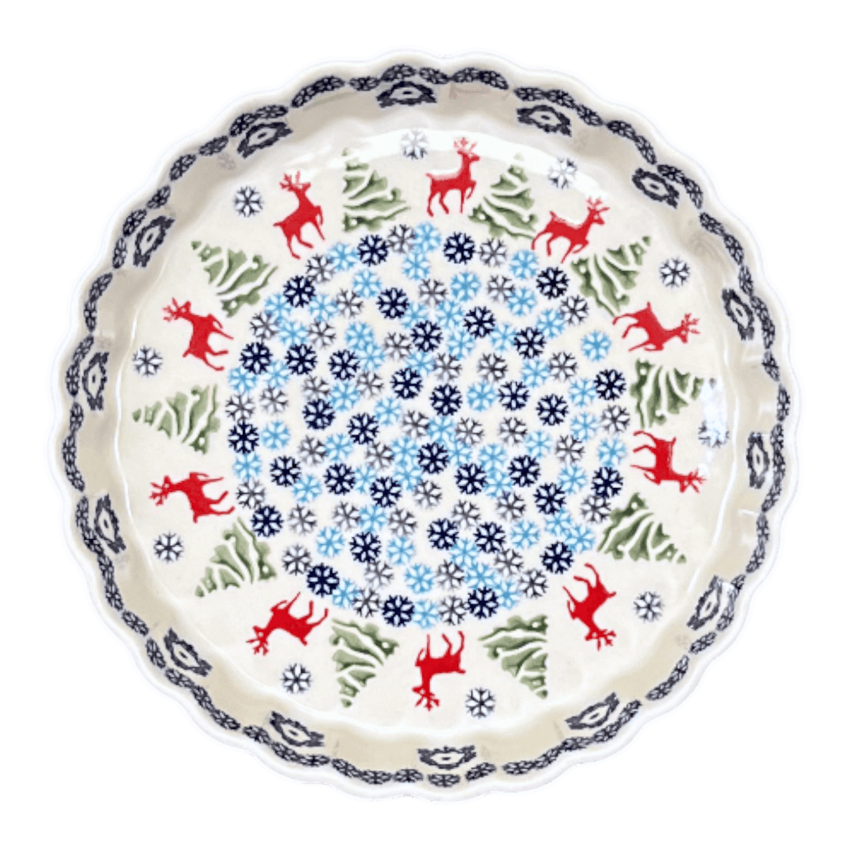 Quiche Dish, Medium 9" in "Reindeer Games" by Manufaktura | F048T-BL07