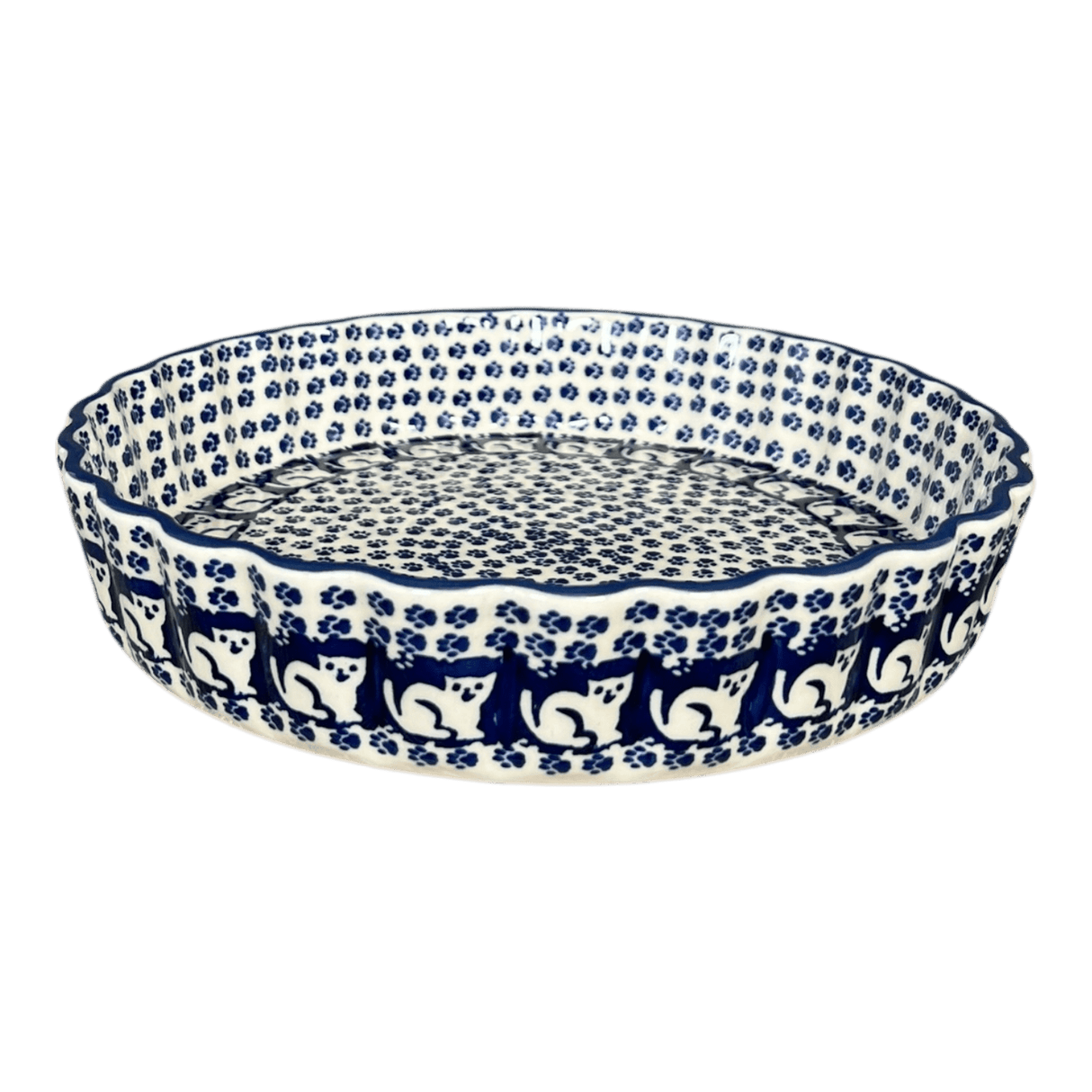 Quiche Dish, Medium 9" in "Kitty Cat Path" by Manufaktura | F048T-KOT6