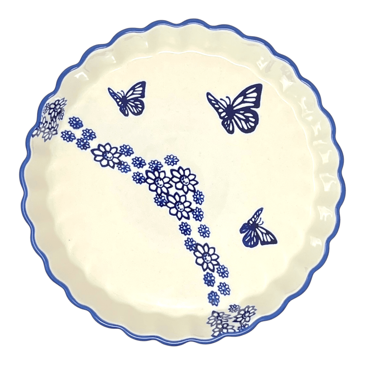 Quiche Dish, Medium 9" in "Butterfly Garden" by Manufaktura | F048T-MOT1