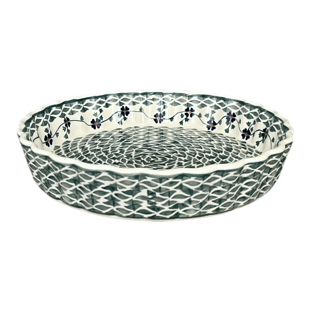 Quiche Dish, Medium 9" in "Woven Pansies" by Manufaktura | F048T-RV