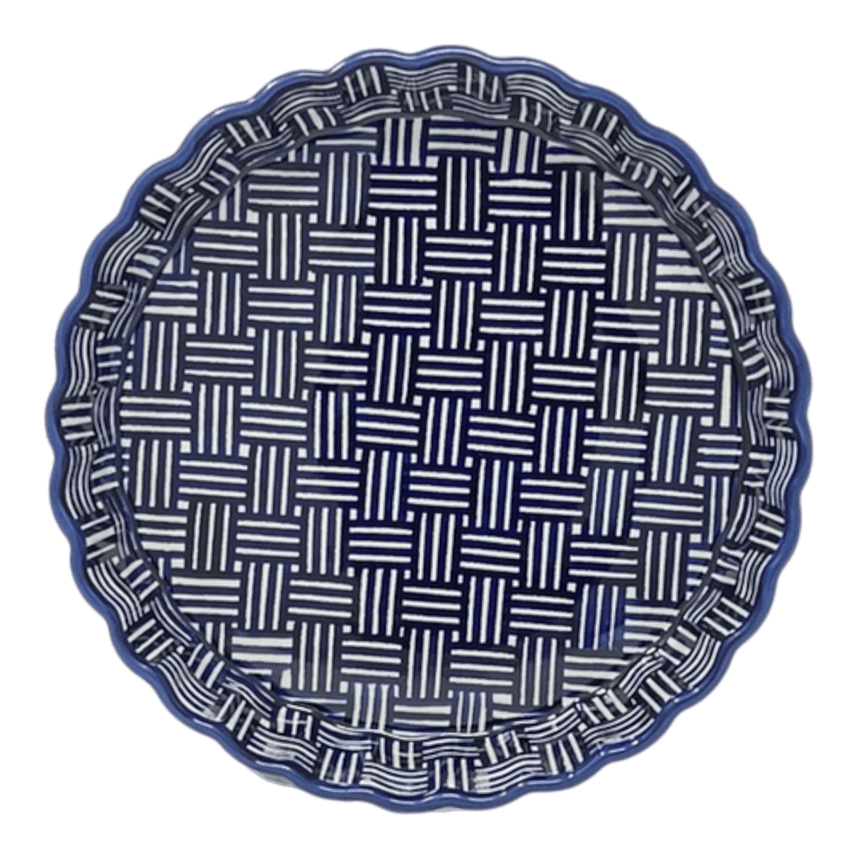 Quiche Dish, Medium 9" in "Blue Basket Weave" by Manufaktura | F048U-32