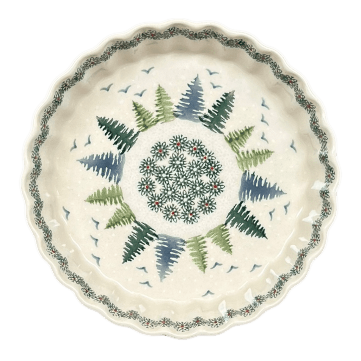 Quiche Dish, Round, 7.5" Small in "Pine Forest" by Manufaktura | F055S-PS29