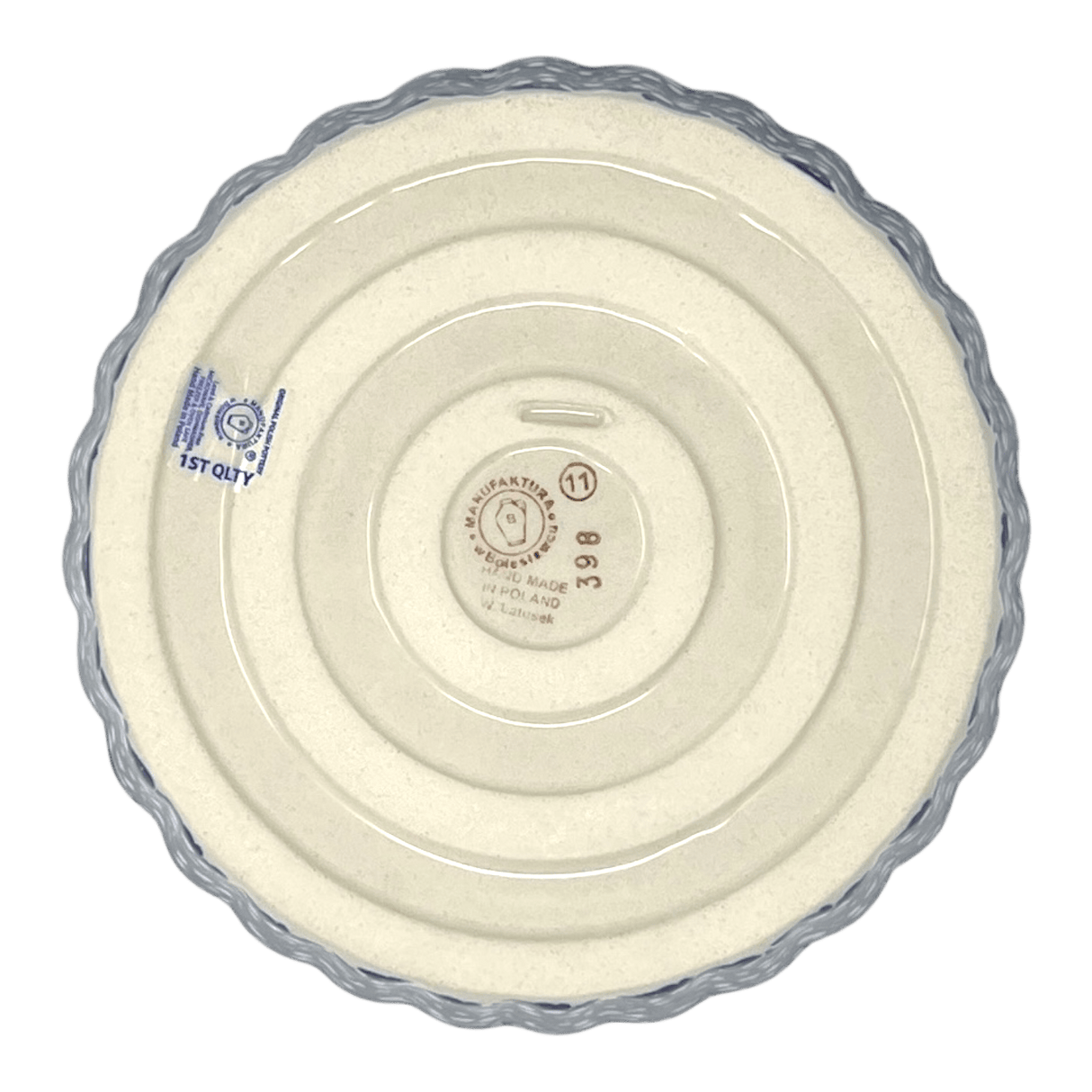 Quiche Dish, Round, 7.5" Small in "Blue on Blue" by Manufaktura | F055T-J109