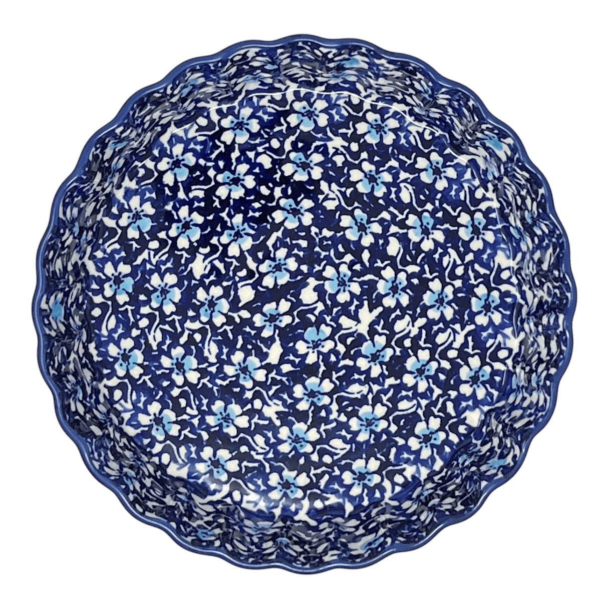 Quiche Dish, Round, 7.5" Small in "Blue on Blue" by Manufaktura | F055T-J109