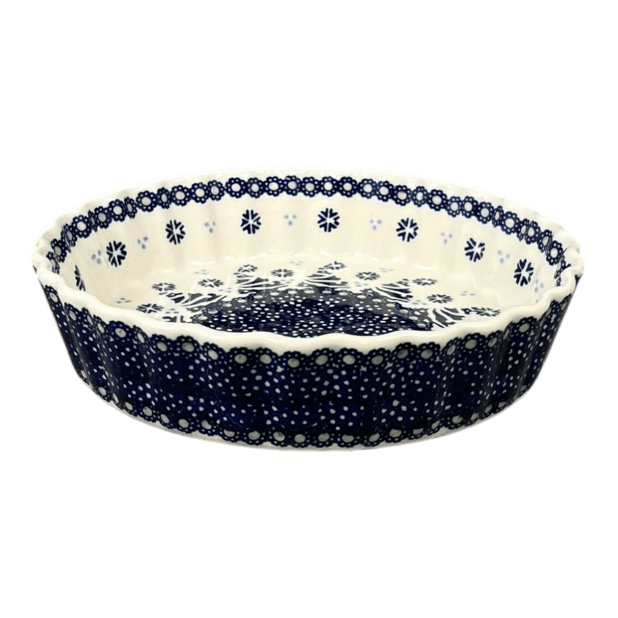 Quiche Dish, Round, 7.5" Small in "Snowy Pines" by Manufaktura | F055T-U22