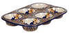 Polish Pottery Muffin Pan (Bouquet in a Basket) | F093S-JZK at PolishPotteryOutlet.com
