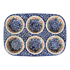 Polish Pottery Muffin Pan (Flower Power) | F093T-JS14 Additional Image at PolishPotteryOutlet.com